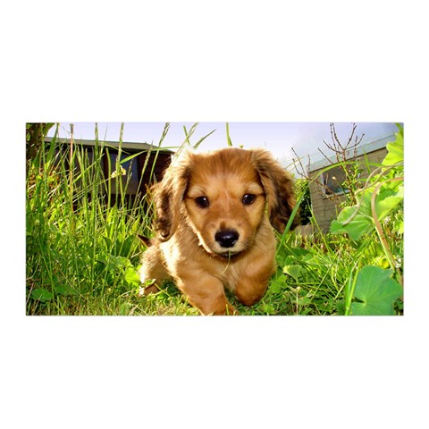 Puppy In Grass Satin Wrap from ArtsNow.com Front