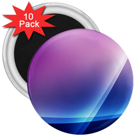 Purple Blue Wave 3  Magnet (10 pack) from ArtsNow.com Front