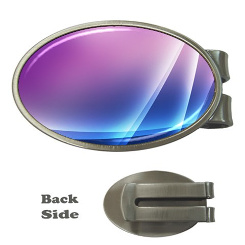 Purple Blue Wave Money Clip (Oval) from ArtsNow.com Front