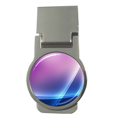 Purple Blue Wave Money Clip (Round) from ArtsNow.com Front