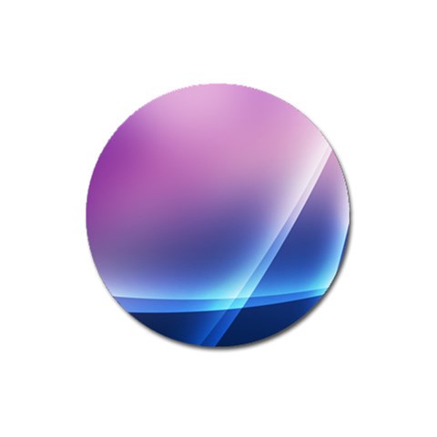 Purple Blue Wave Magnet 3  (Round) from ArtsNow.com Front
