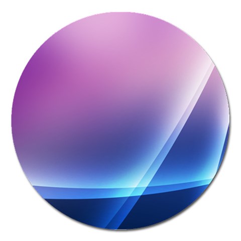 Purple Blue Wave Magnet 5  (Round) from ArtsNow.com Front