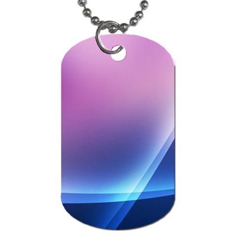 Purple Blue Wave Dog Tag (One Side) from ArtsNow.com Front