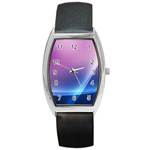 Purple Blue Wave Barrel Style Metal Watch