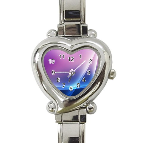 Purple Blue Wave Heart Italian Charm Watch from ArtsNow.com Front