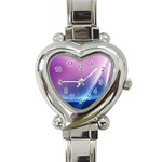 Purple Blue Wave Heart Italian Charm Watch