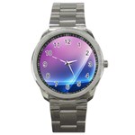 Purple Blue Wave Sport Metal Watch