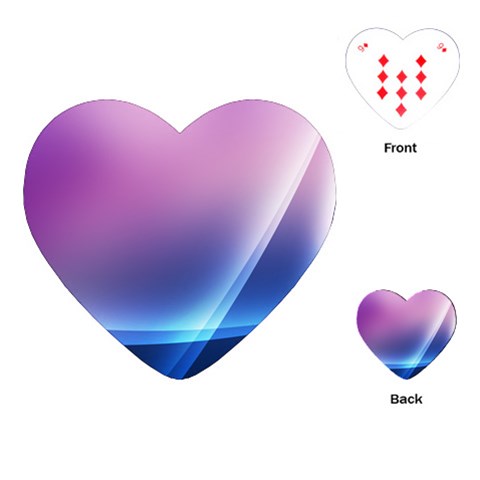 Purple Blue Wave Playing Cards (Heart) from ArtsNow.com Front