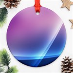 Purple Blue Wave Round Ornament (Two Sides)