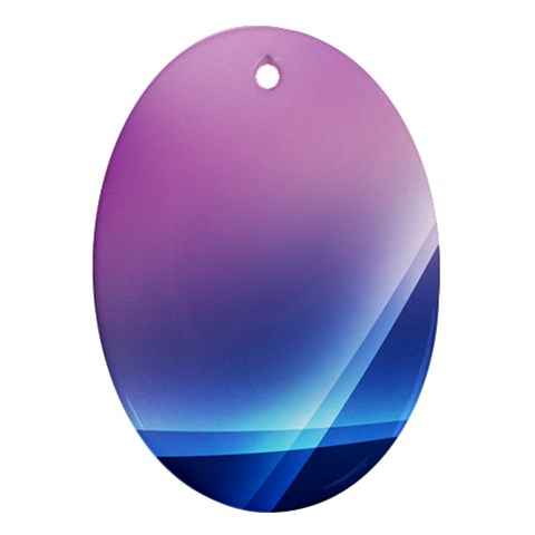 Purple Blue Wave Oval Ornament (Two Sides) from ArtsNow.com Front