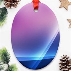 Purple Blue Wave Oval Ornament (Two Sides) from ArtsNow.com Front