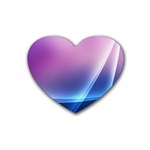 Purple Blue Wave Rubber Coaster (Heart)