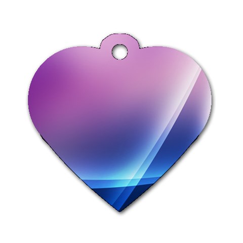 Purple Blue Wave Dog Tag Heart (Two Sides) from ArtsNow.com Front