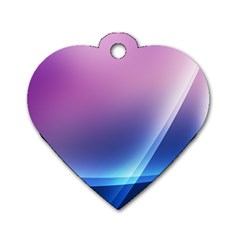 Purple Blue Wave Dog Tag Heart (Two Sides) from ArtsNow.com Front