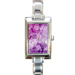 Purple Bubble Art Rectangle Italian Charm Watch