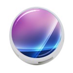 Purple Blue Wave 4-Port USB Hub (Two Sides)