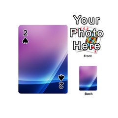 Purple Blue Wave Playing Cards 54 (Mini) from ArtsNow.com Front - Spade2