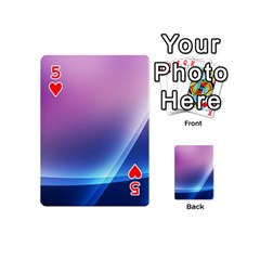 Purple Blue Wave Playing Cards 54 (Mini) from ArtsNow.com Front - Heart5