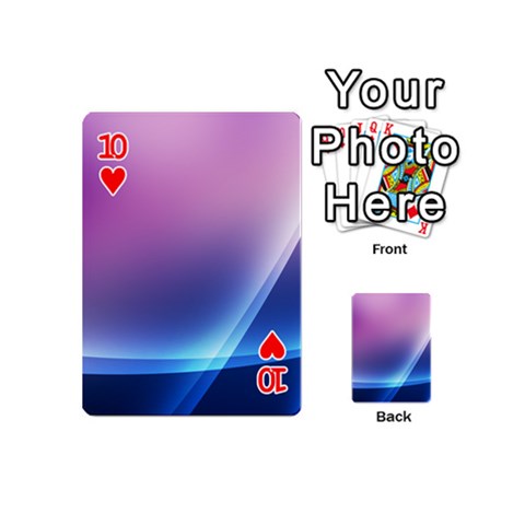 Purple Blue Wave Playing Cards 54 (Mini) from ArtsNow.com Front - Heart10