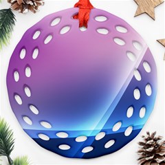 Purple Blue Wave Round Filigree Ornament (Two Sides) from ArtsNow.com Front