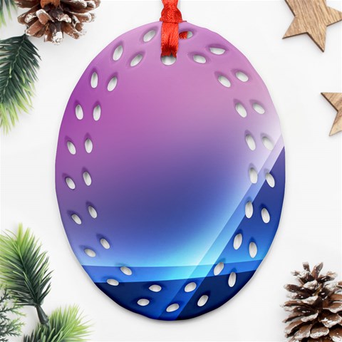 Purple Blue Wave Ornament (Oval Filigree) from ArtsNow.com Front