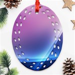 Purple Blue Wave Oval Filigree Ornament (Two Sides)