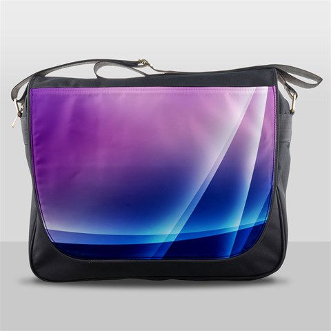 Purple Blue Wave Messenger Bag from ArtsNow.com Front