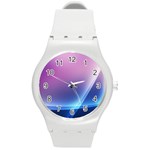 Purple Blue Wave Round Plastic Sport Watch (M)