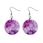 Purple Bubble Art 1  Button Earrings