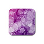 Purple Bubble Art Rubber Square Coaster (4 pack)