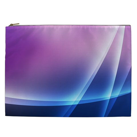 Purple Blue Wave Cosmetic Bag (XXL) from ArtsNow.com Front
