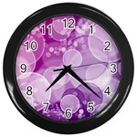 Purple Bubble Art Wall Clock (Black)