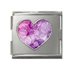 Purple Bubble Art Mega Link Heart Italian Charm (18mm)