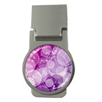 Purple Bubble Art Money Clip (Round)