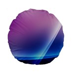 Purple Blue Wave Standard 15  Premium Round Cushion 