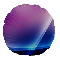 Purple Blue Wave Large 18  Premium Round Cushion  from ArtsNow.com Front