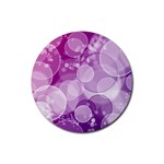 Purple Bubble Art Rubber Coaster (Round)