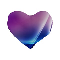 Purple Blue Wave Standard 16  Premium Heart Shape Cushion  from ArtsNow.com Front