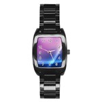 Purple Blue Wave Stainless Steel Barrel Watch