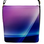 Purple Blue Wave Flap Closure Messenger Bag (S)