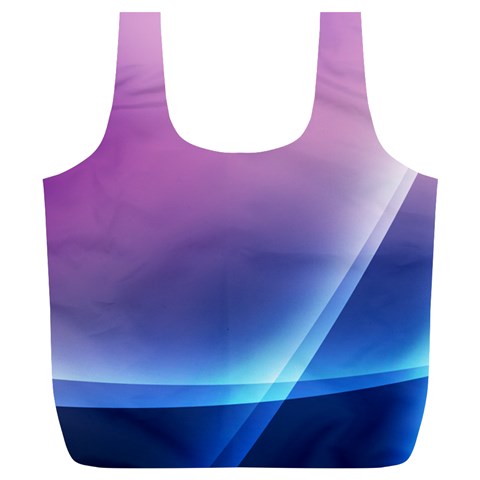 Purple Blue Wave Full Print Recycle Bag (XL) from ArtsNow.com Front
