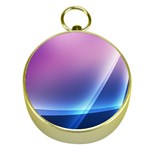 Purple Blue Wave Gold Compass