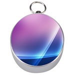 Purple Blue Wave Silver Compass