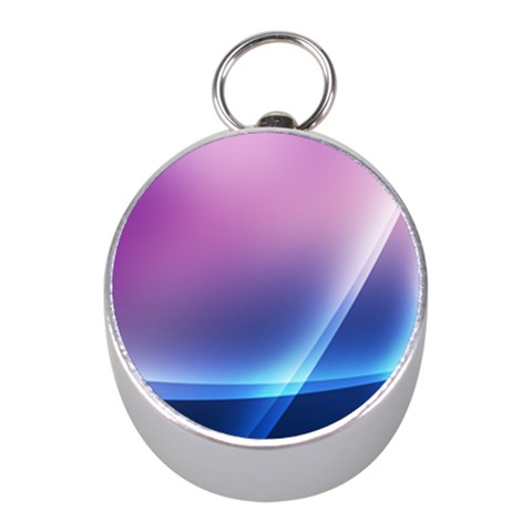 Purple Blue Wave Silver Compass (Mini) from ArtsNow.com Front