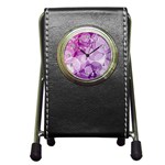 Purple Bubble Art Pen Holder Desk Clock