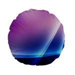 Purple Blue Wave Standard 15  Premium Flano Round Cushion 