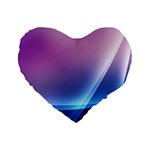 Purple Blue Wave Standard 16  Premium Flano Heart Shape Cushion 