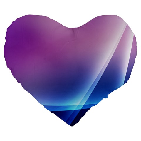 Purple Blue Wave Large 19  Premium Flano Heart Shape Cushion from ArtsNow.com Front