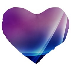 Purple Blue Wave Large 19  Premium Flano Heart Shape Cushion from ArtsNow.com Front