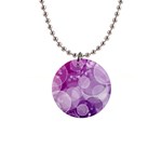 Purple Bubble Art 1  Button Necklace